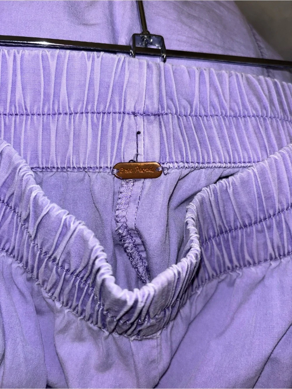 Free People Lavender Wide-Leg Pull-On Pants